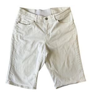 Levi's Women Shorts W29 White Denim Floral Embroided Bermuda 11" Inseam 28”Waist